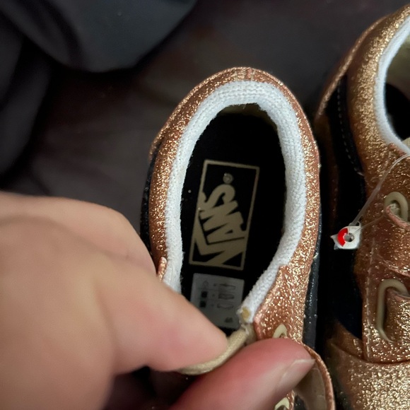 VANS Old Skool - Pink Gold and Black Glitter Colorway - size TODDLER 7 -721454 - Picture 2 of 6